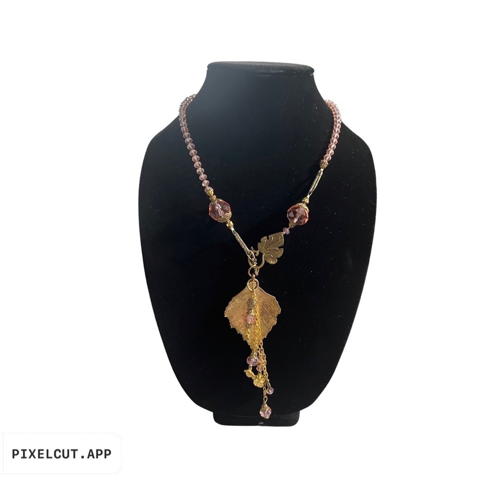Necklace with Leaves & Matching Earrings